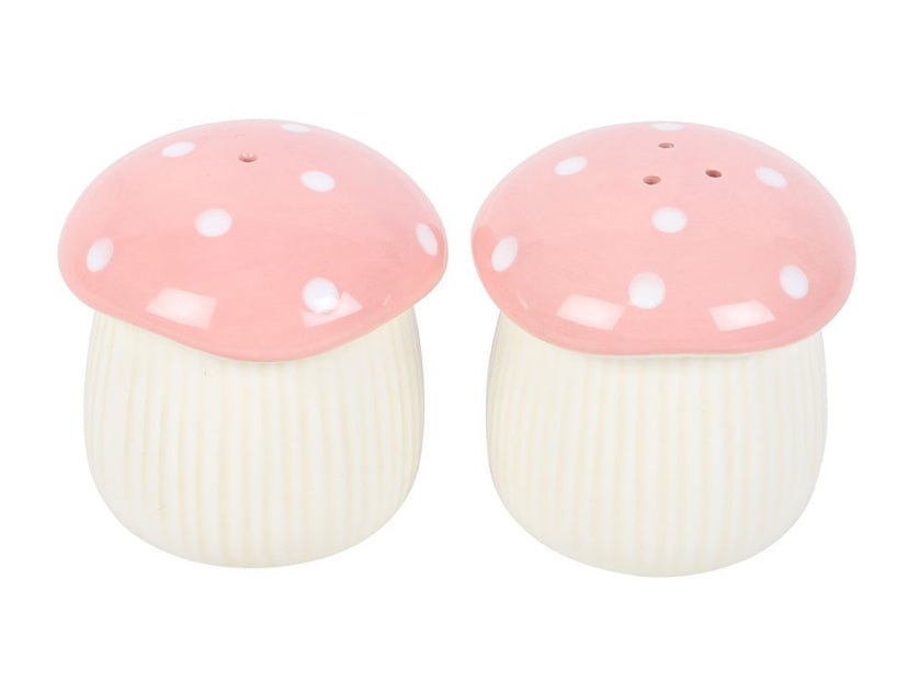 Pink Mushroom Salt & Pepper Shakers