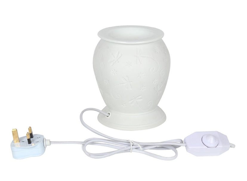 Dragonfly white ceramic electric warmer