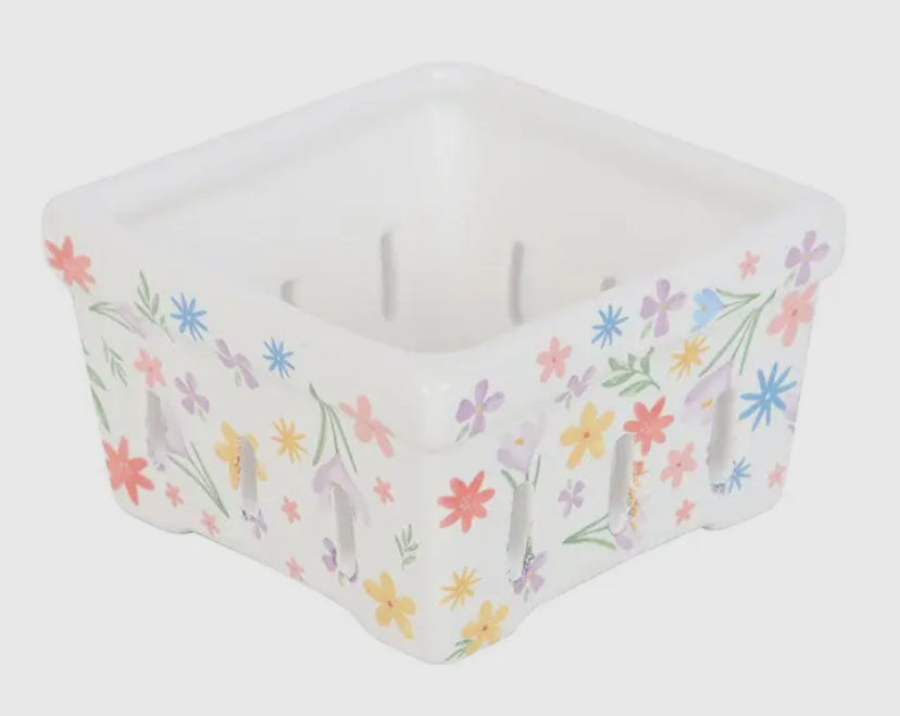 Ceramic Floral Basket