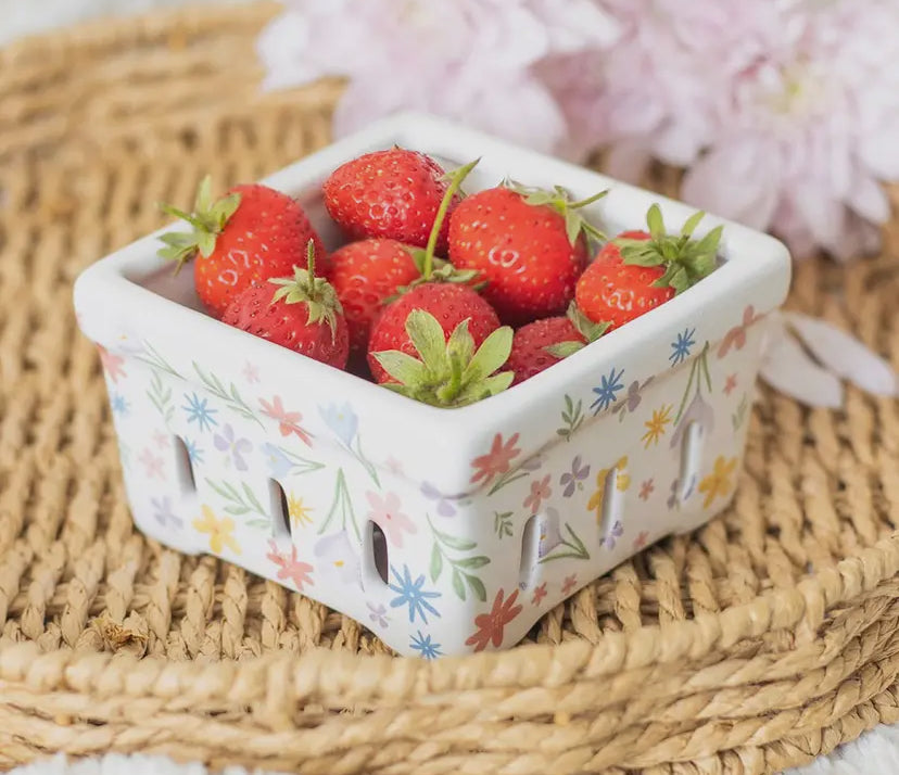 Ceramic Floral Basket