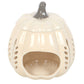 Cream leaf cut out pumpkin burner