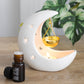 White crescent moon burner