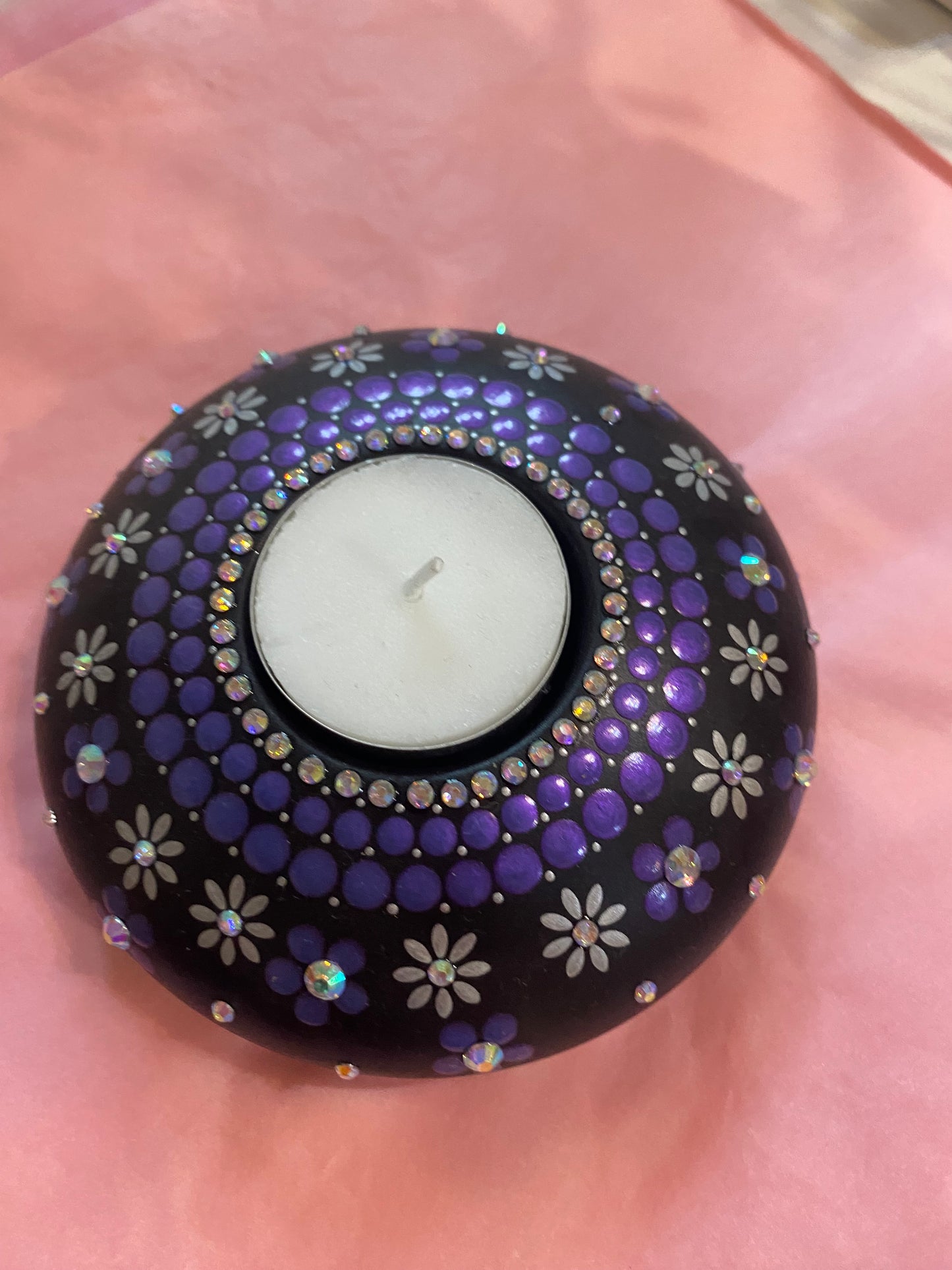 Hand painted tea light holders