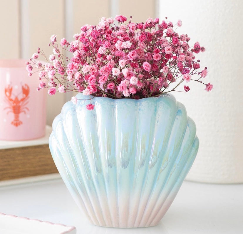 Iridescent Shell flower vase