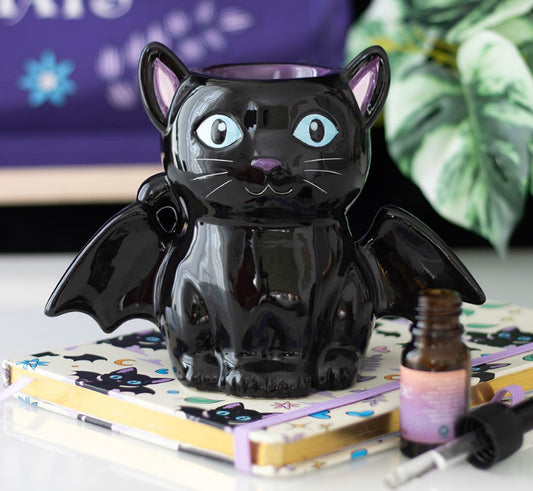 Spooky cute bat cat burner