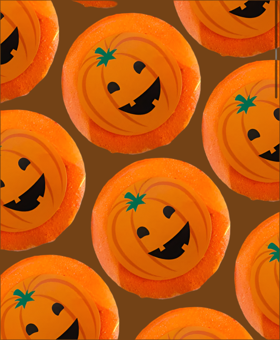 Small Halloween round bath bomb.