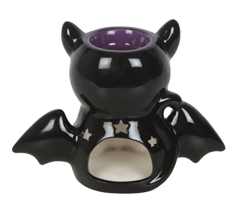 Spooky cute bat cat burner