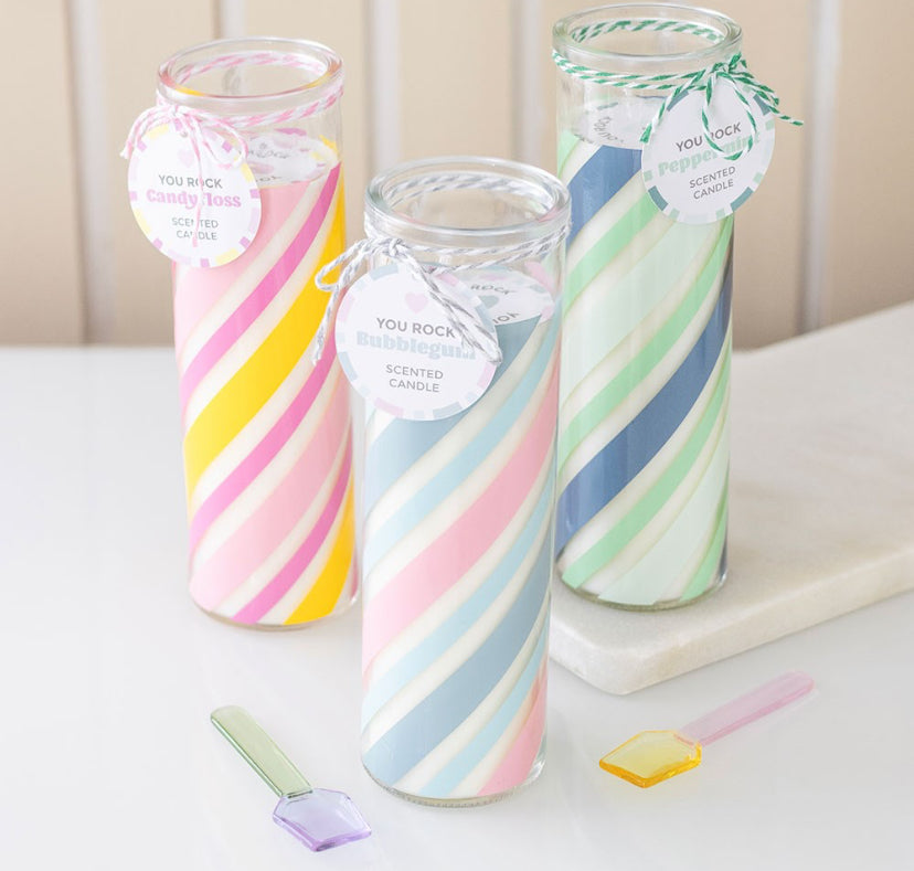 Candy striped Tube candles