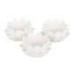Set of 3 White Lotus Flower Tealight Holders